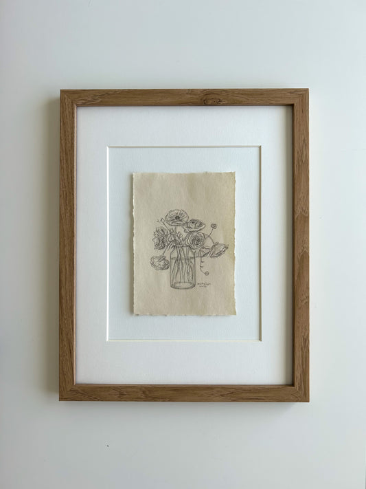 Florals: Ranunculus (5x7, framed)