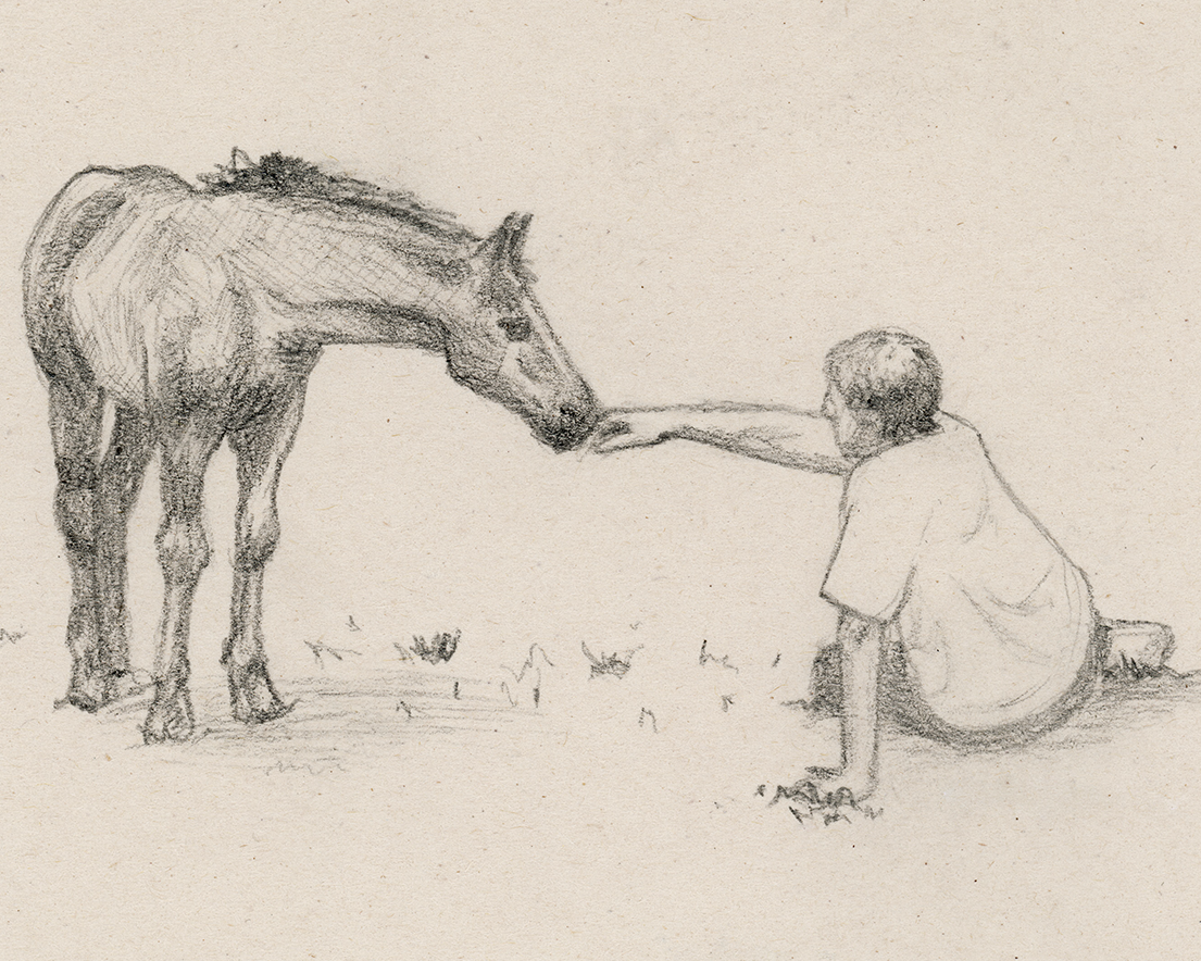 "Grandpa & Foal" Print